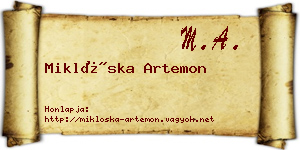 Miklóska Artemon névjegykártya